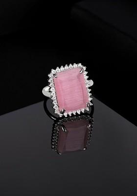 Silver Studded Rhodium Plated Ring