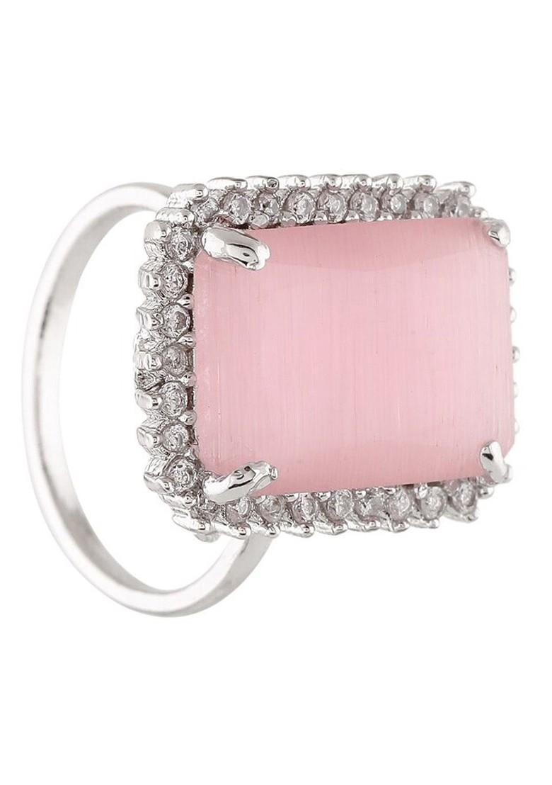 Silver Studded Rhodium Plated Ring