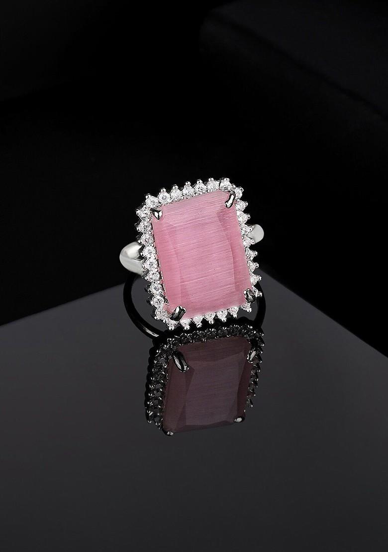 Silver Studded Rhodium Plated Ring