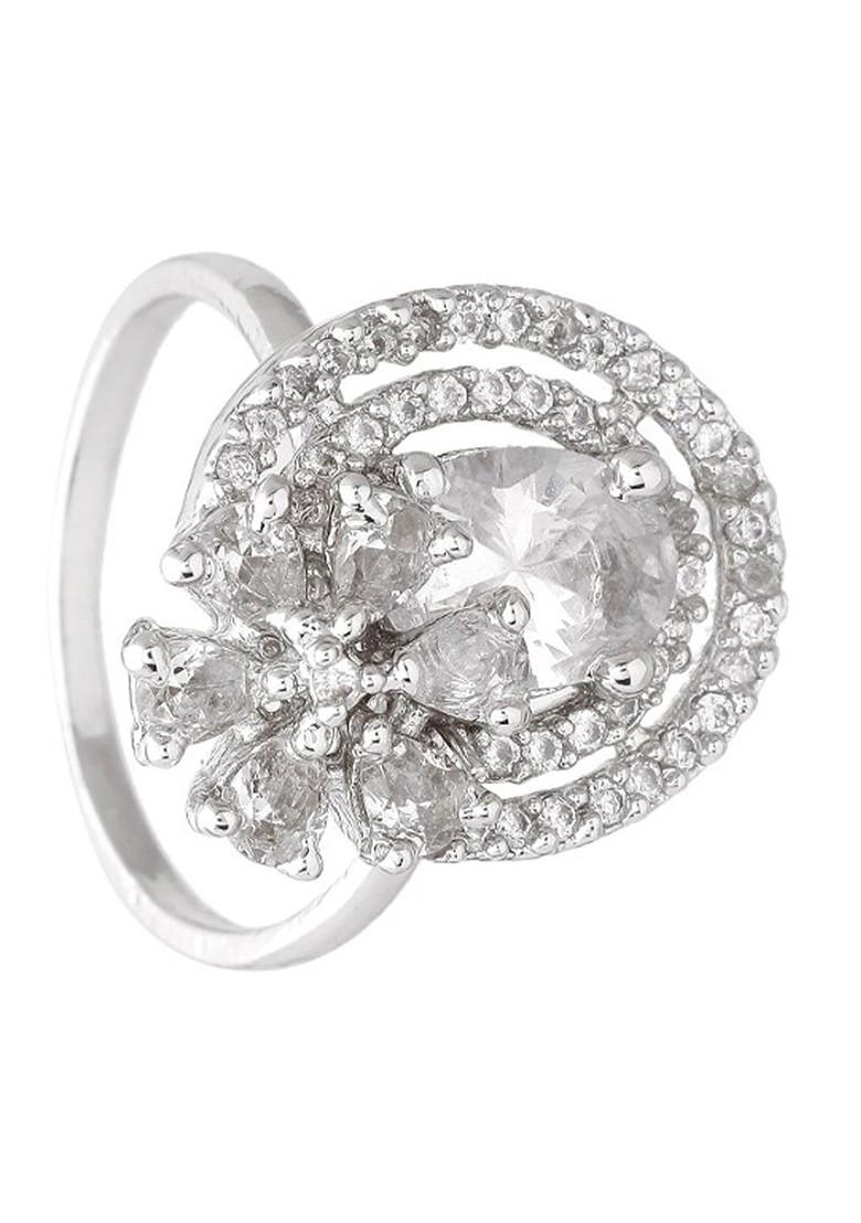 Silver Studded Rhodium Plated Ring