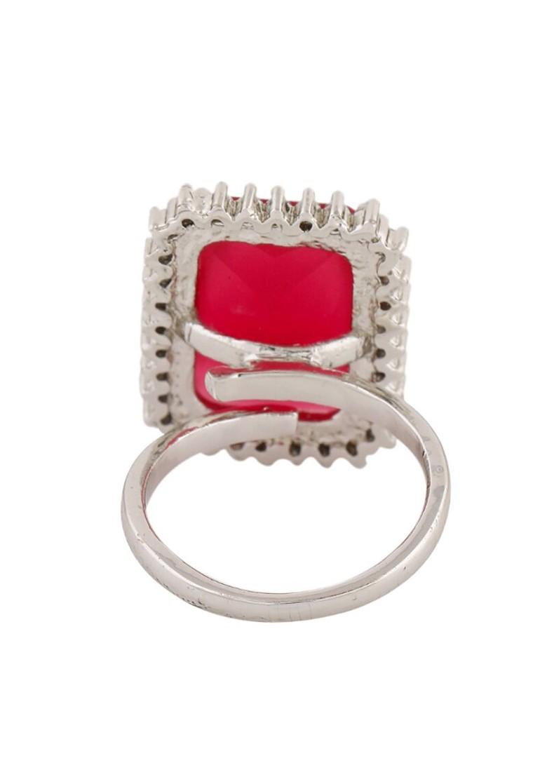 Silver Studded Rhodium Plated Ring