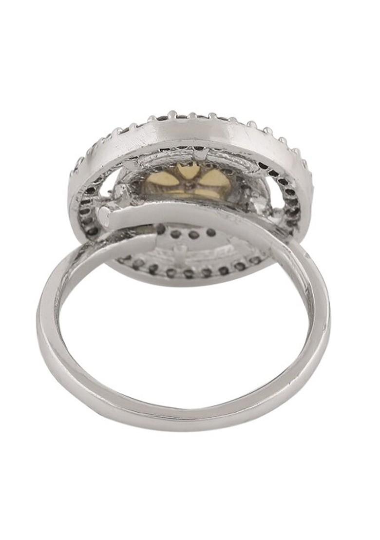 Silver Studded Rhodium Plated Ring