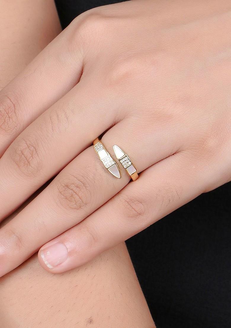 Gold Stone Studded  Gold Plated Ring