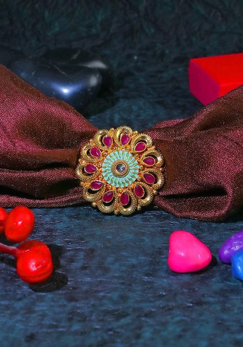 Gold Stone Studded  Gold Plated Ring