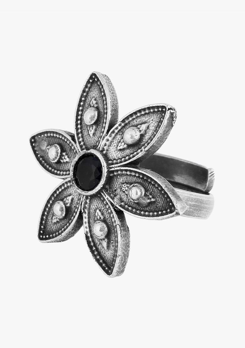 Silver Stone Studded  Silver Plated  Ring