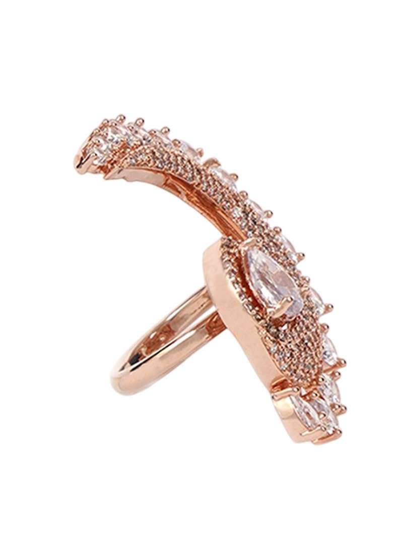 Rose Gold Plain Gold Plated Ring - Indya