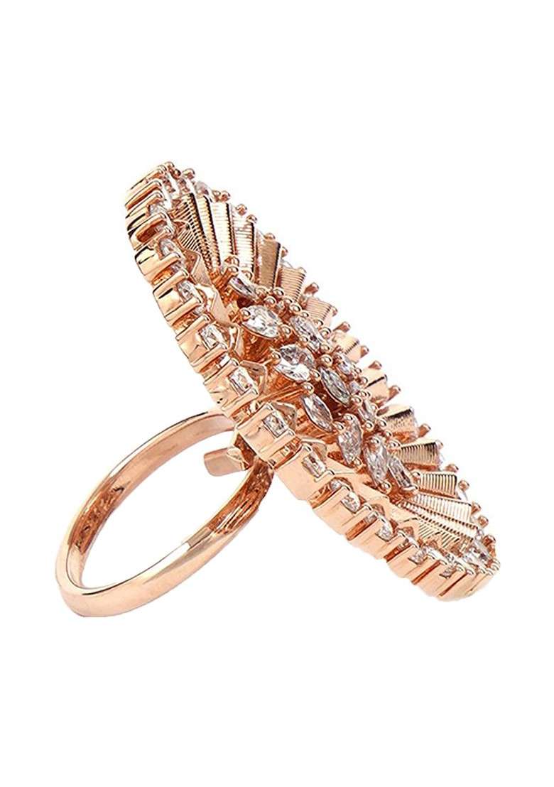 Rose Gold Plain Gold Plated Ring - Indya