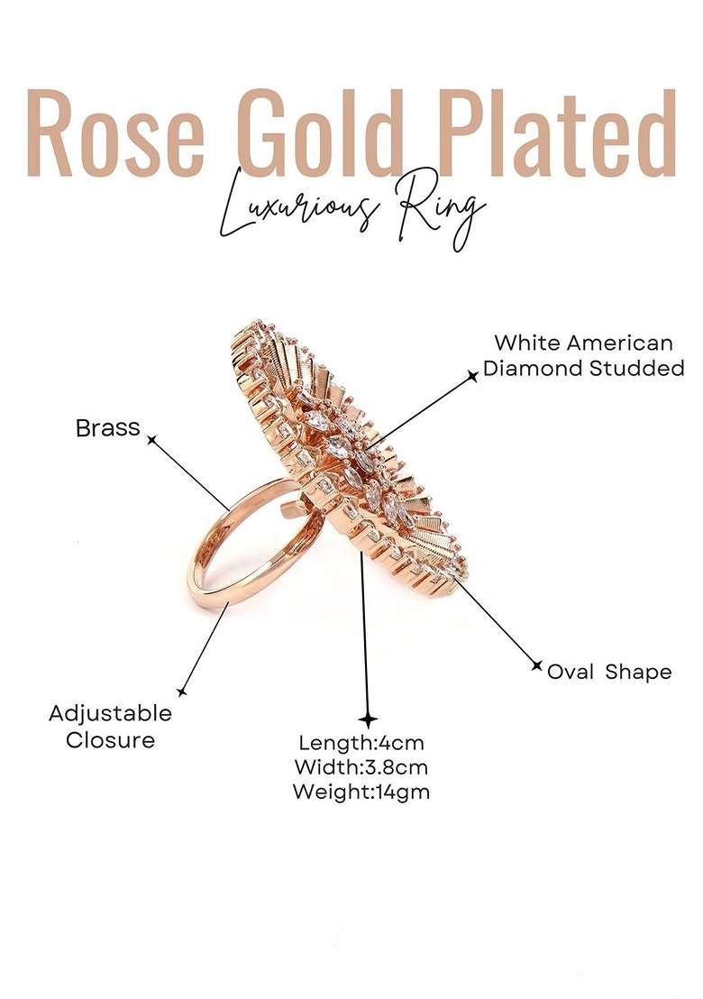Rose Gold Plain Gold Plated Ring - Indya