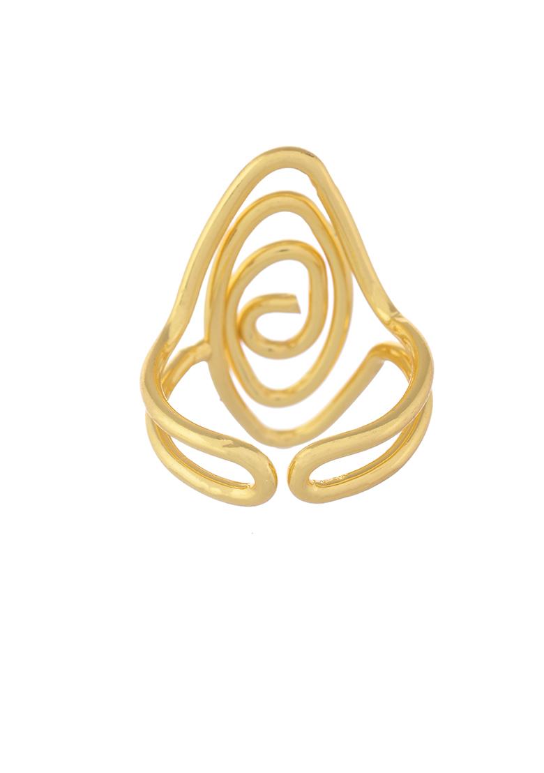 Gold Plated Anti Tarnish Textured Finger Ring