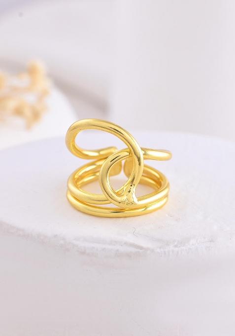 Gold Plated Designer Anti Tarnish Finger Ring
