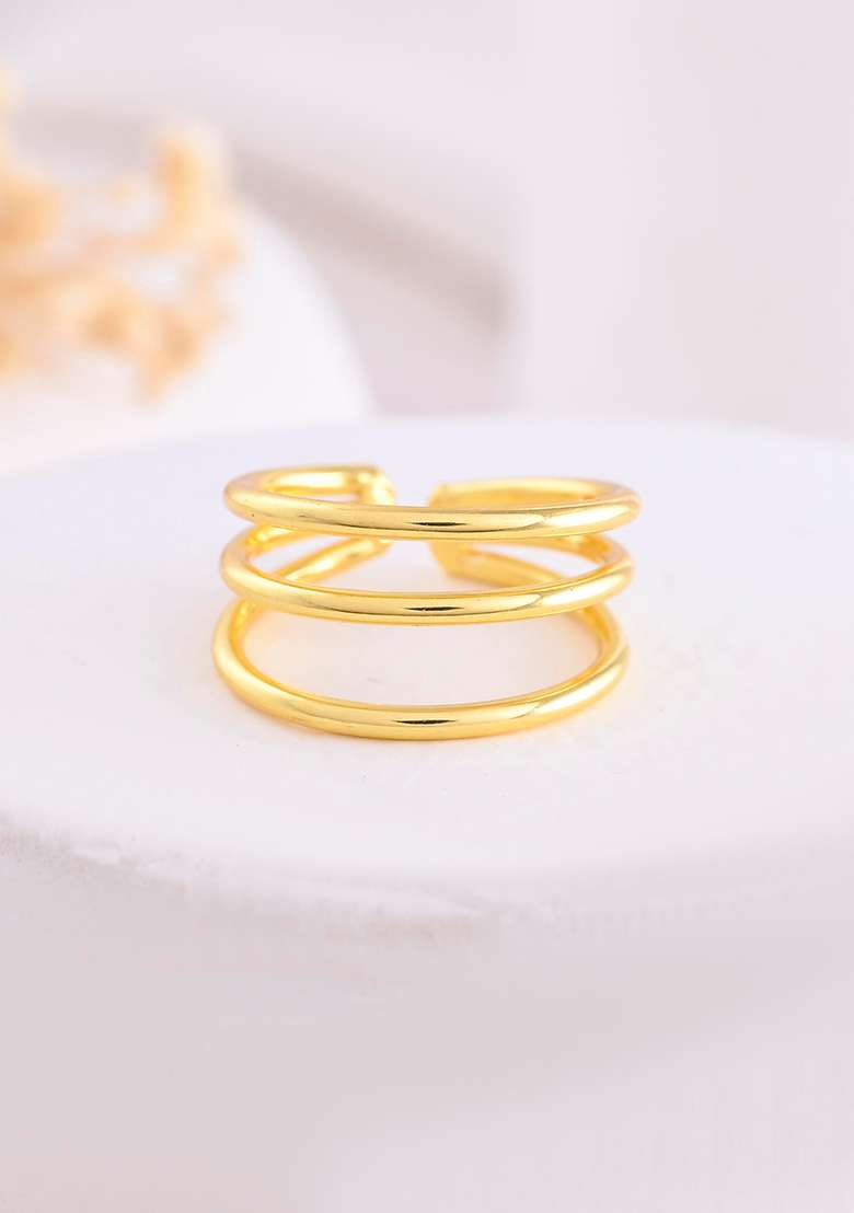 Gold Plated Antitarnish Muti Layer Finger Ring - Indya