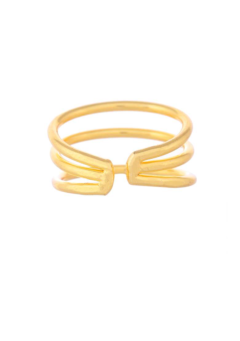 Gold Plated Antitarnish Muti Layer Finger Ring - Indya