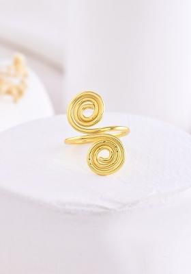 Gold Plated Circular Designed Anti Tarnish Finger Ring