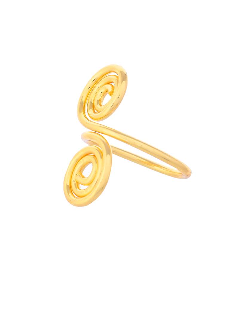 Gold Plated Circular Designed Anti Tarnish Finger Ring - Indya