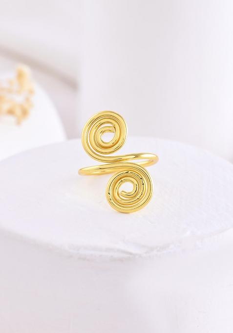 Gold Plated Circular Designed Anti Tarnish Finger Ring