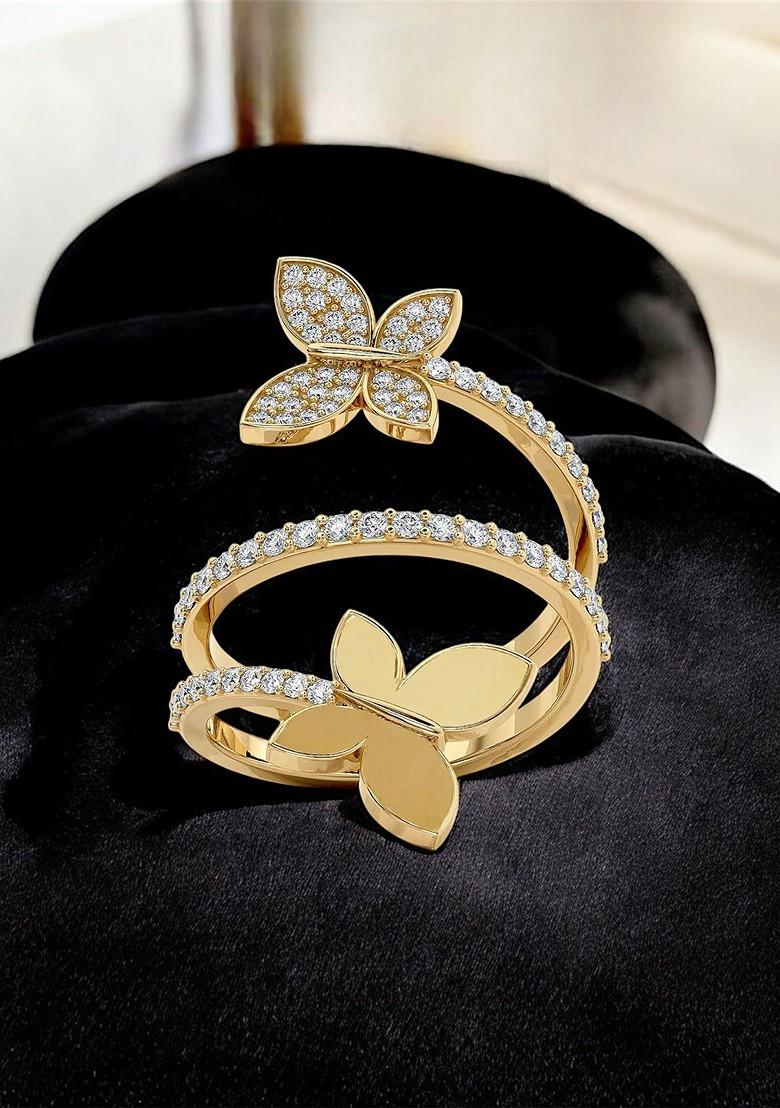 Gold Studded Gold Plated Rings