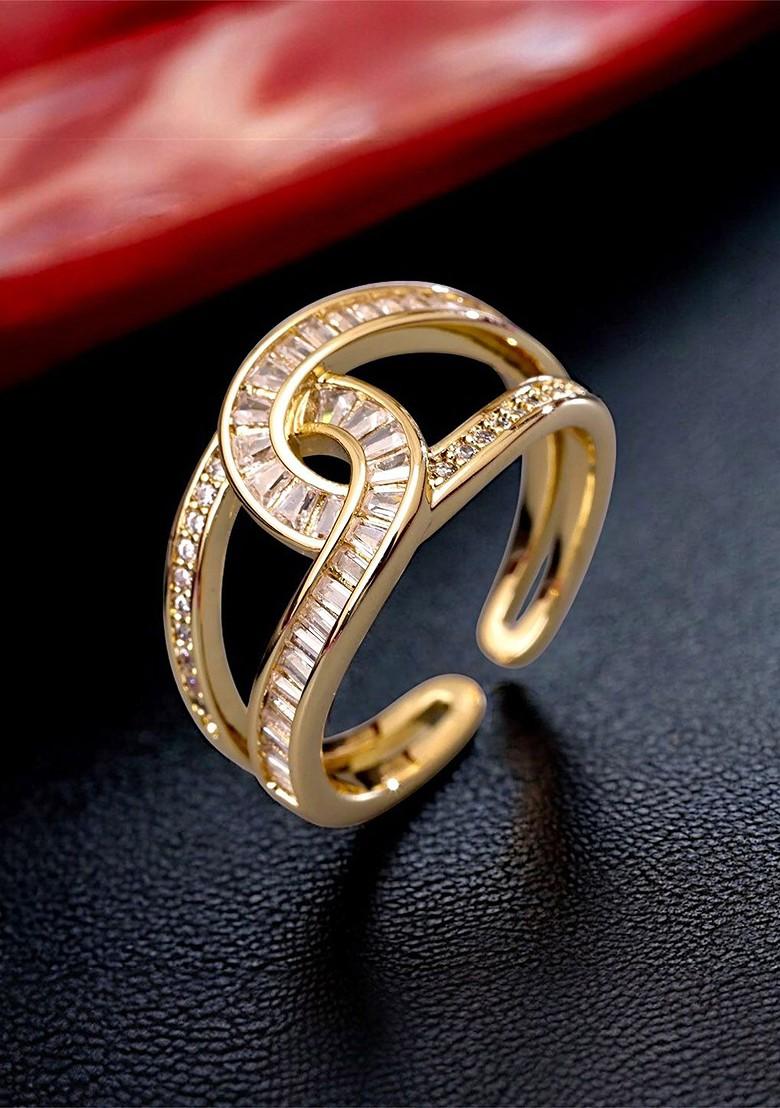 Gold Studded Gold Plated Rings