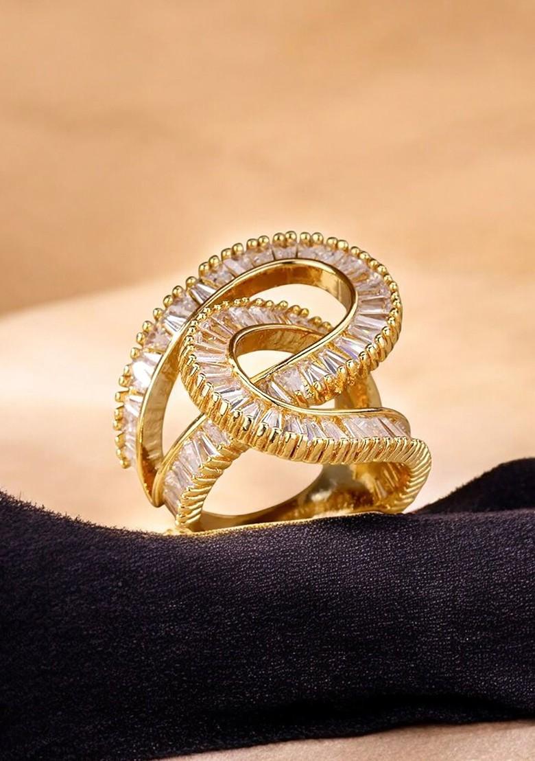 Gold Studded Gold Plated Rings