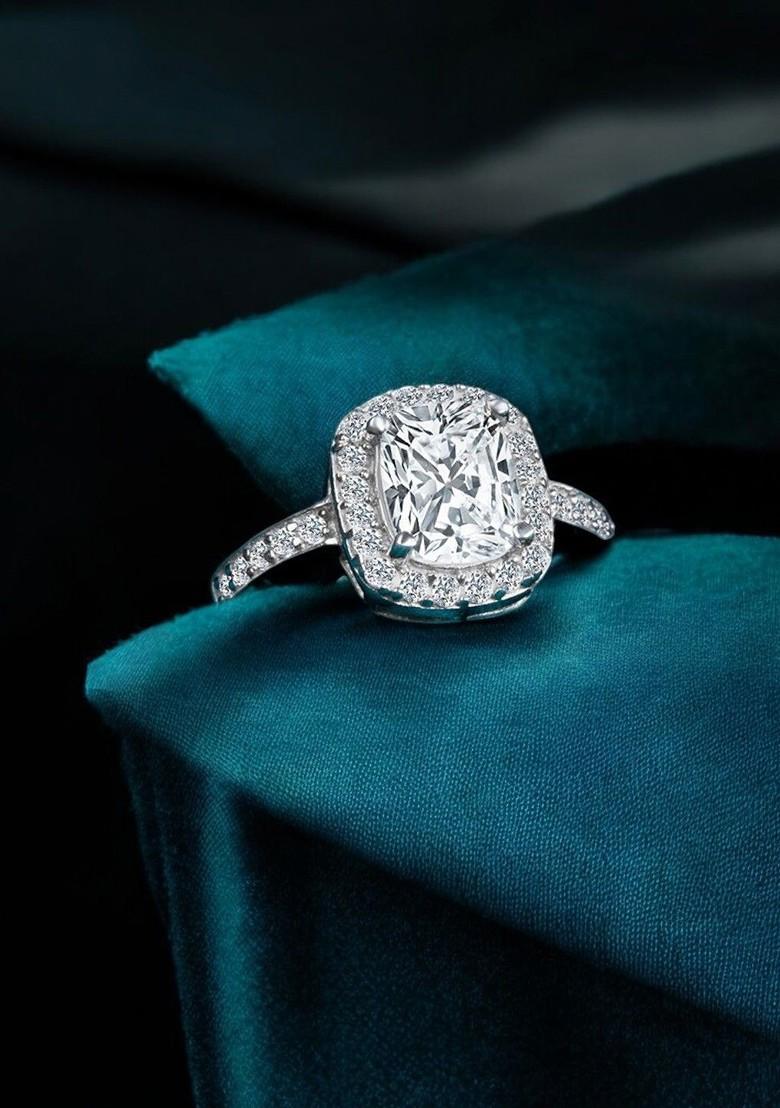 Silver Studded Rhodium Plated Rings