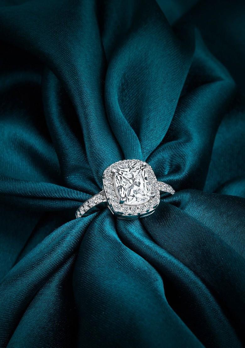 Silver Studded Rhodium Plated Rings