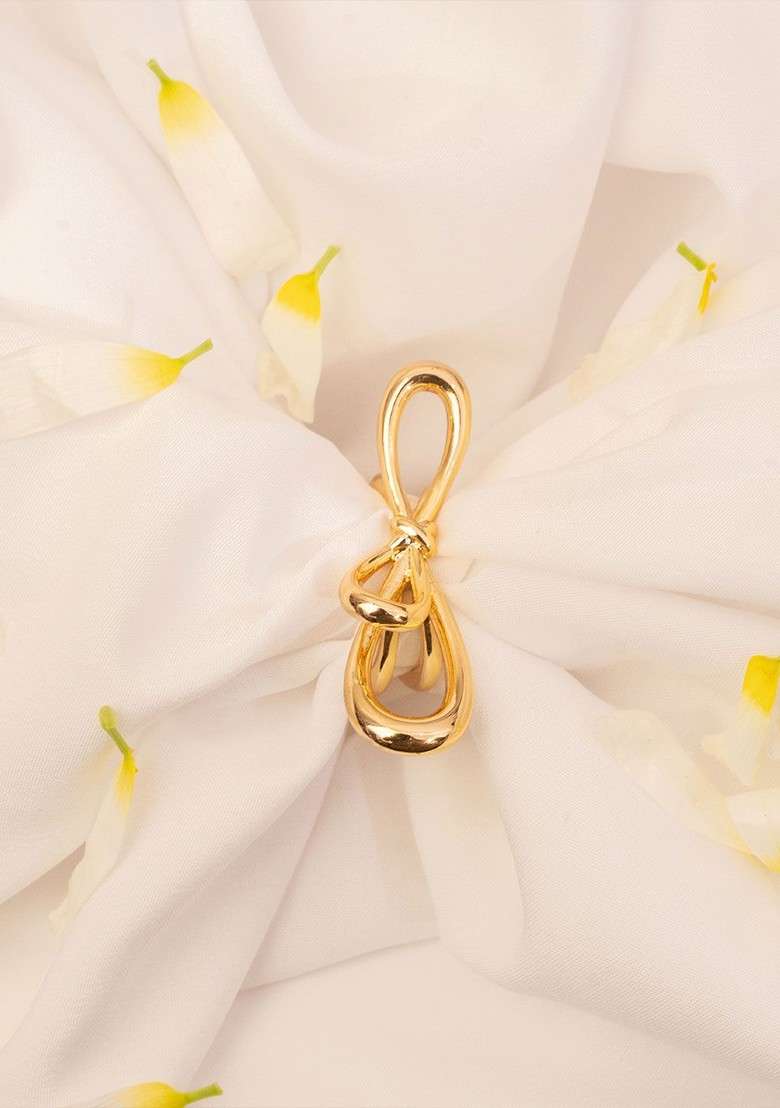 Gold Plated Adjustable Finger Ring - Indya