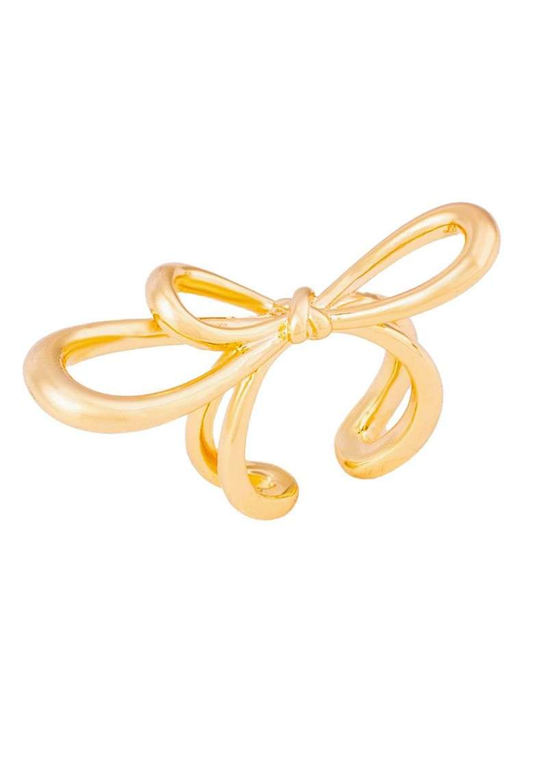 Gold Plated Adjustable Finger Ring - Indya