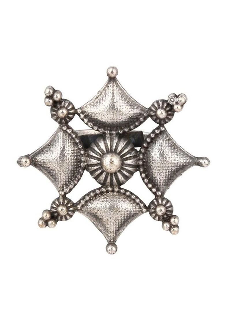Silver Plated Oxidised Finger ring