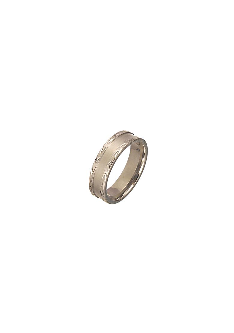 Men Silver Plated Textured Finger Ring