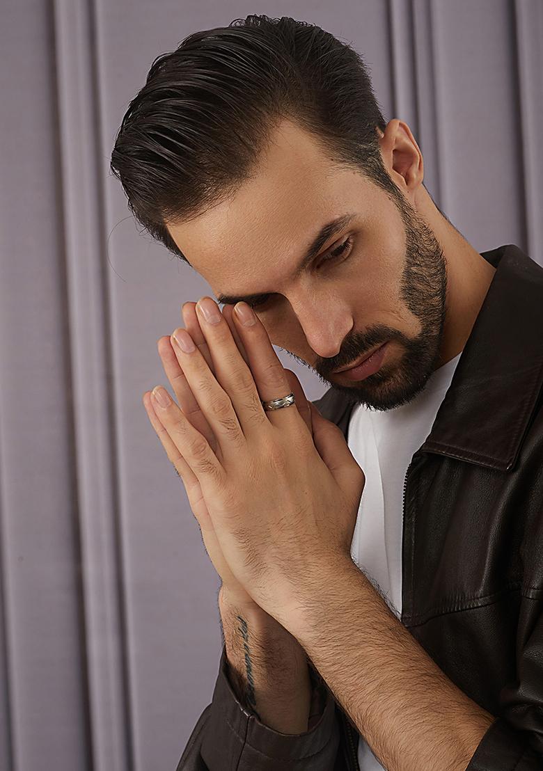 Men Silver Plated Finger Ring