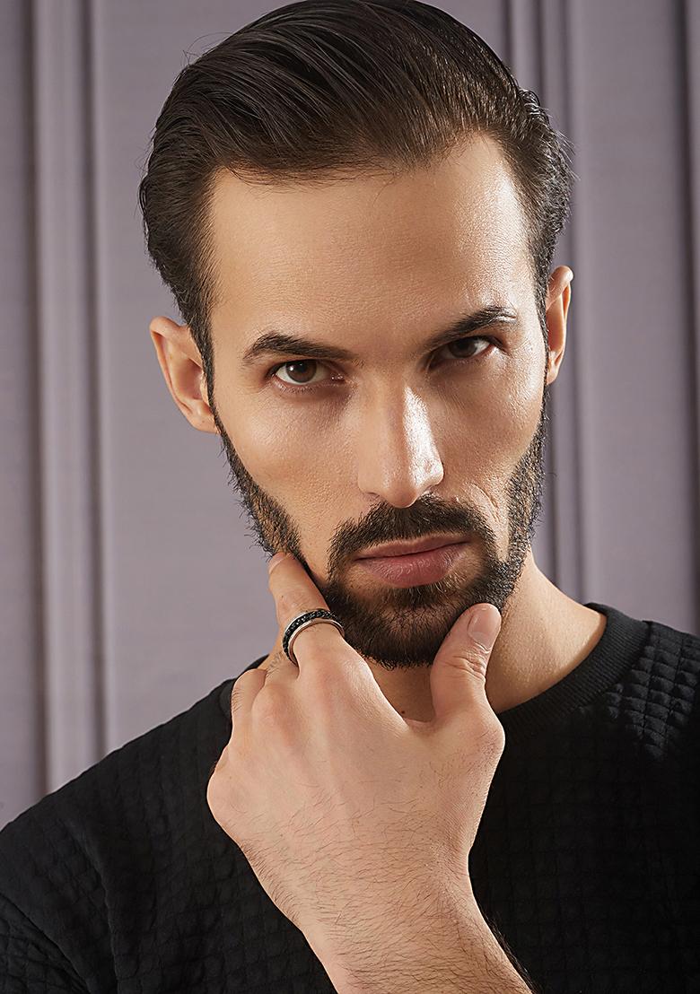 Men Silver Plated Jared Chain Stainless Steel Finger Ring