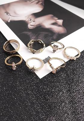 Multi Set Of 17 Gold Plated Stacking Rings