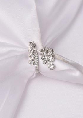 Rhodium Plated Cubic Zirconia Studded Adjustable Finger Ring