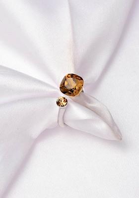 Gold Plated Cubic Zirconia Studded Adjustable Finger Ring