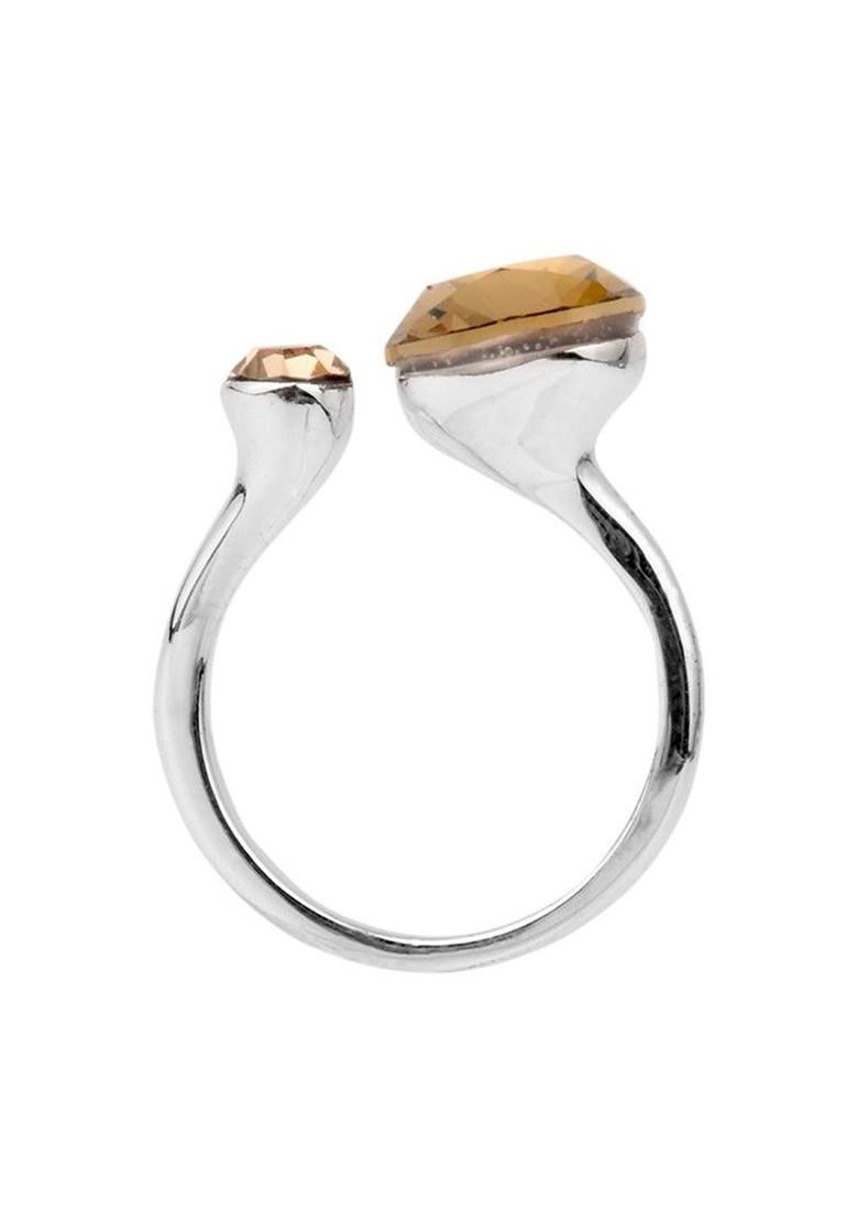 Gold Plated Cubic Zirconia Studded Adjustable Finger Ring