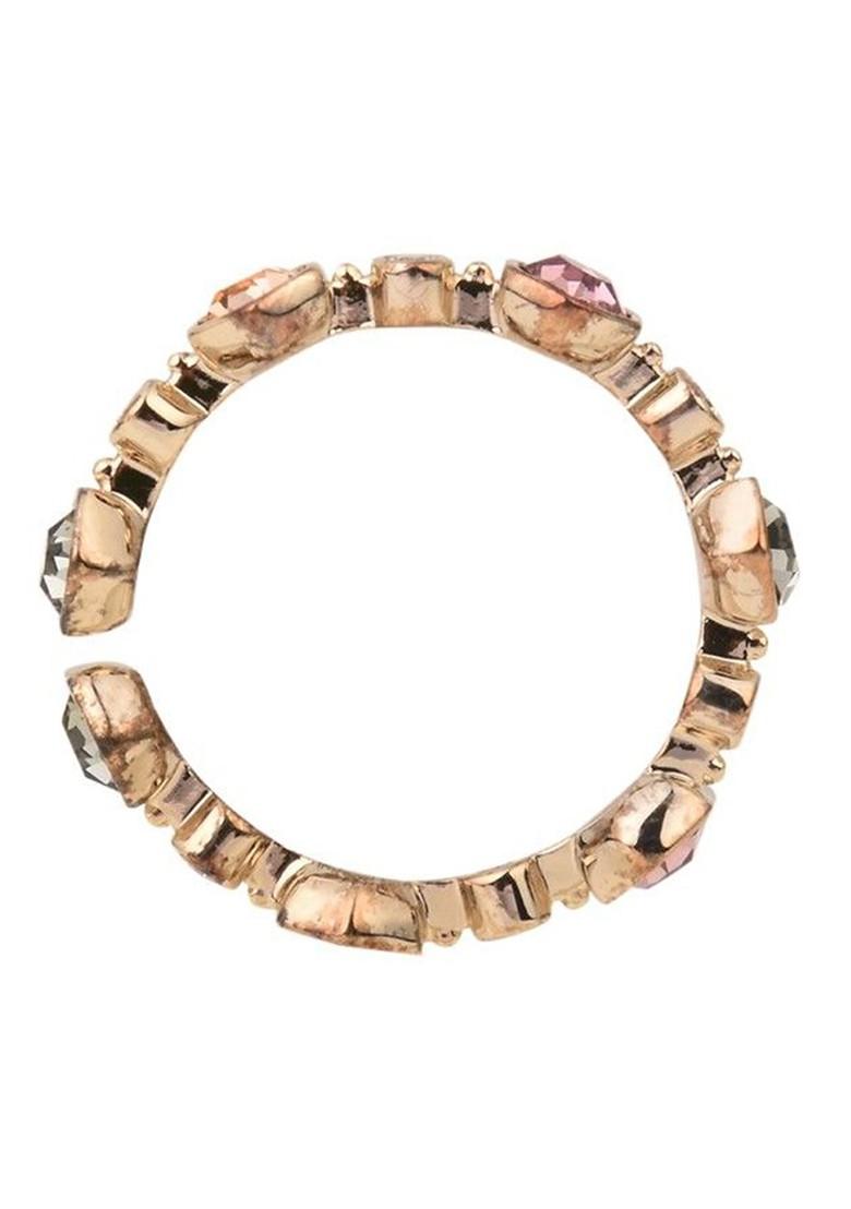 Gold Plated Cubic Zirconia Studded Adjustable Finger Ring