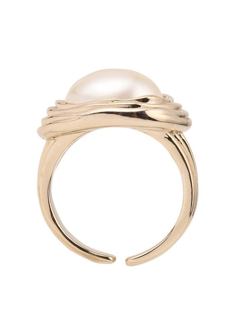 Gold Plated Pearls Adjustable Finger Ring
