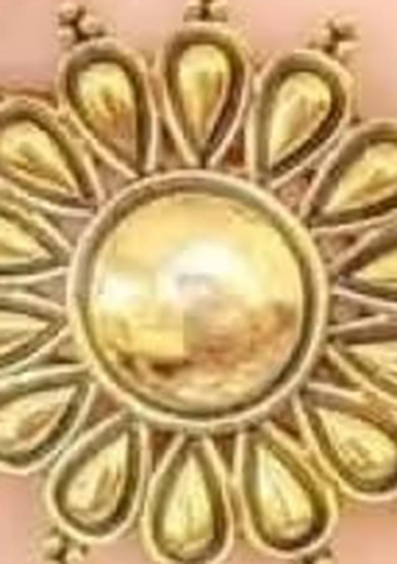 Golden Finish Small Drop Design Adjustable Ring For Women