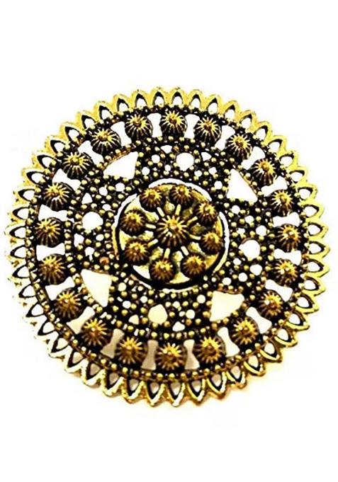 Silver Bold Golden Finish Cocktail Style Adjustable Ring For Women