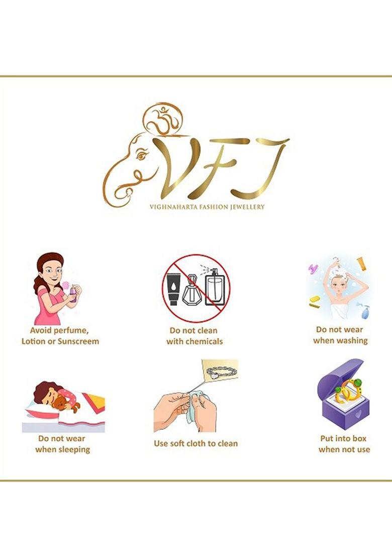 Gold And Rhodium Plated Cz Studded With Omkara Ganesh Charm Rakhi For Women