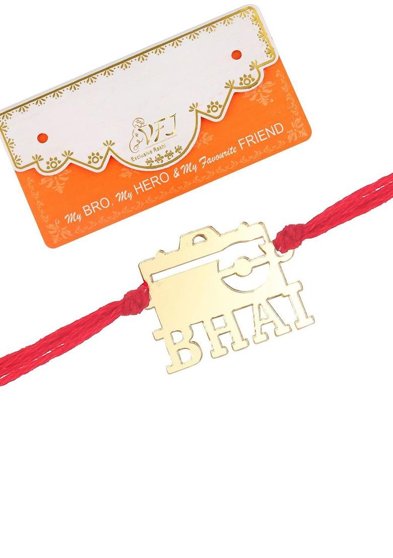 Gold Set Of 2 Thread Rakhis With Roli And Chawal For Women