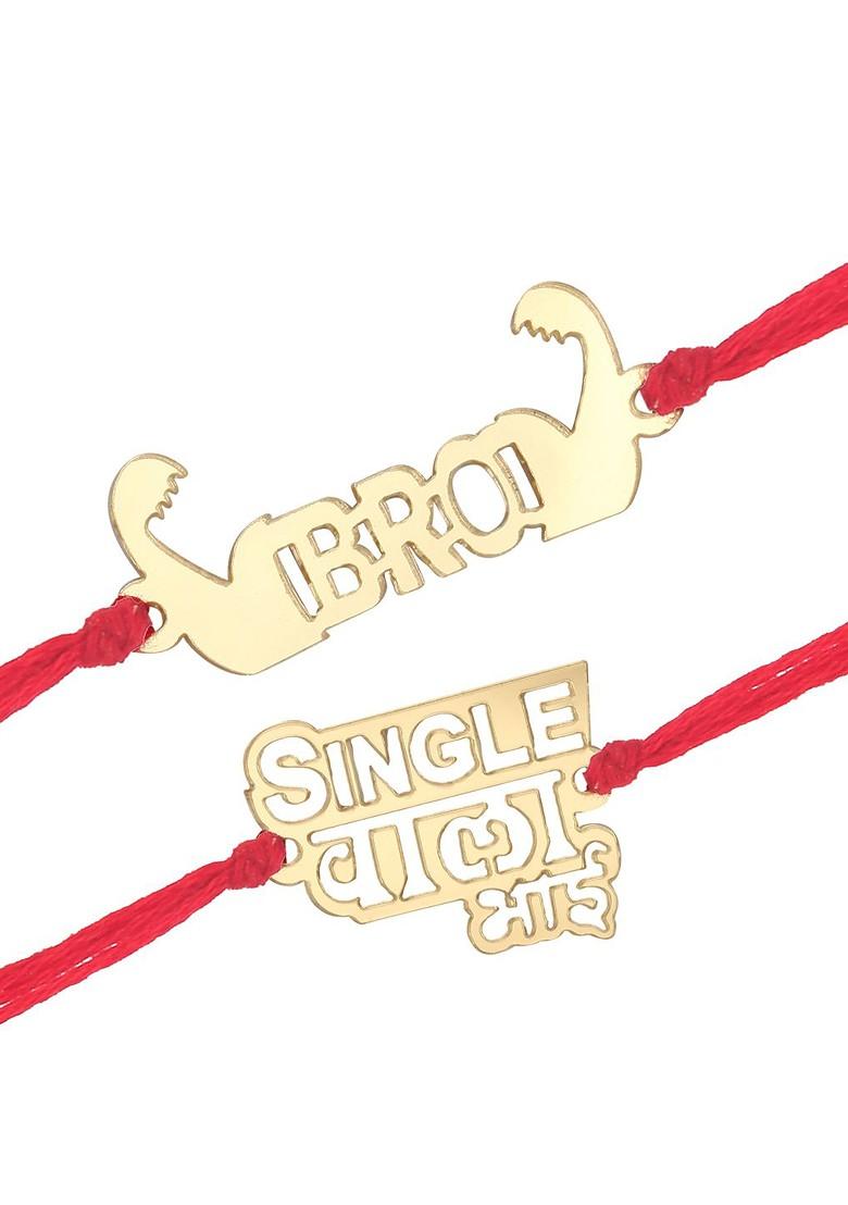 Gold Set Of 2 Thread Rakhis For Women