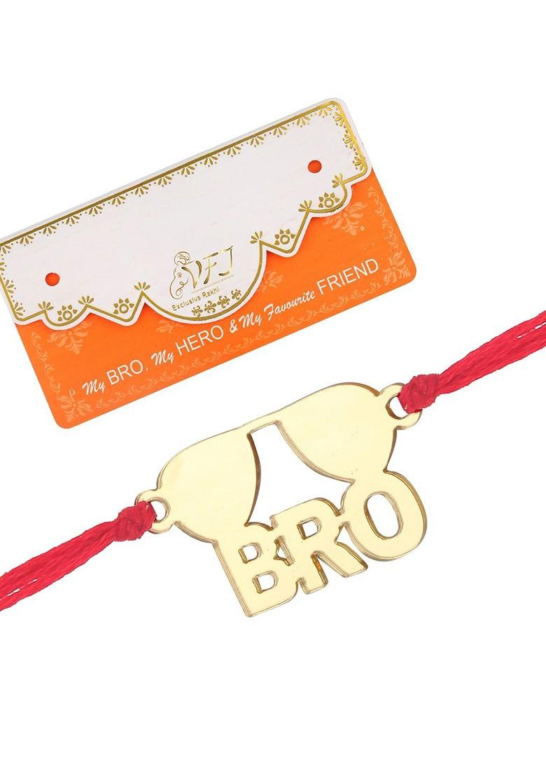 Gold Set Of 2 Bhai Charm Rakhis For Men