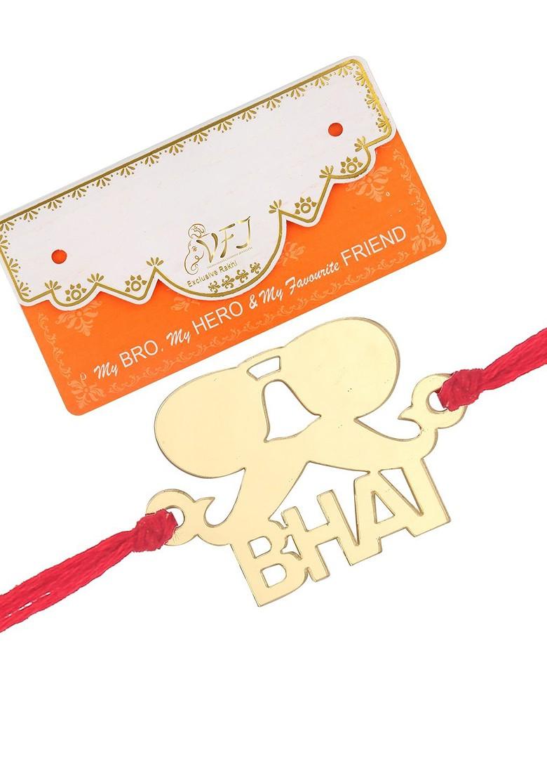 Gold Set Of 2 Bhai Charm Rakhis For Men