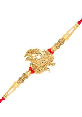 Gold Mens  Gold Plated Lord Ganpati Thread Rakhi
