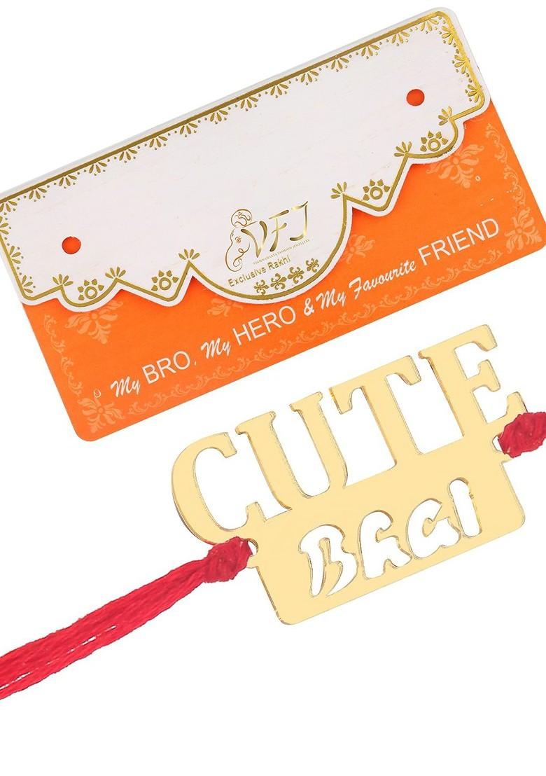 Gold Set Of 2 Bhai Charm Rakhis For Men