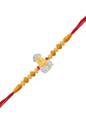 Gold And Rhodium Plated Lord Sai Baba Charm Rakhi For Women
