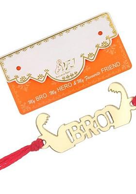 Gold Mens  Gold Plated Thread Rakhi