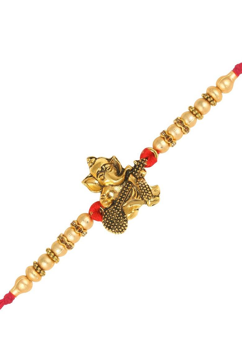 Gold Set Of 2 Charm Detail Rakhis For Women