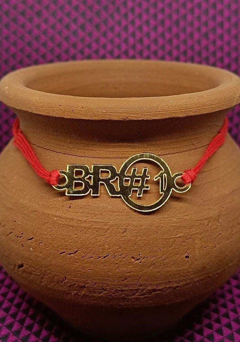 Gold Mens  Rhodium Plated Rakhi