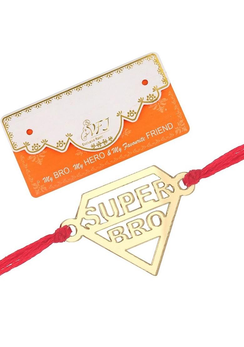 Gold Set Of 2 Bhai Charm Thread Rakhis For Men